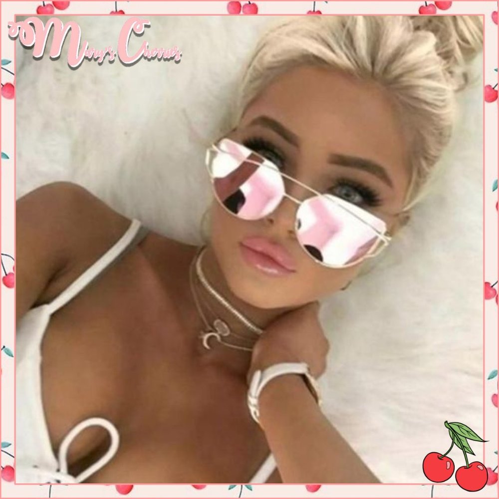 🍒 ROSE Gold Mirrored Aviator Sunglasses